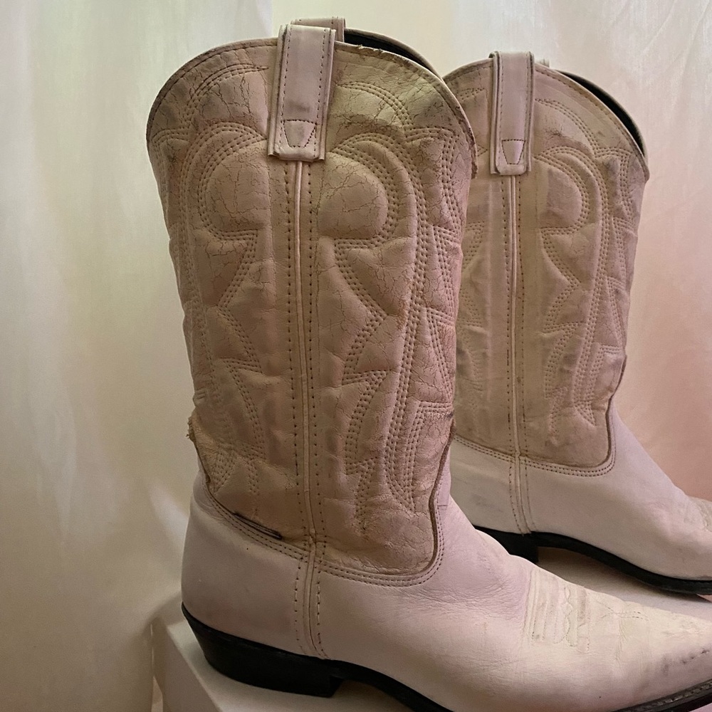 White leather Frontera Cowboy boots  🐖🐑🐓🐎🐄🌾 - Picture 2 of 8